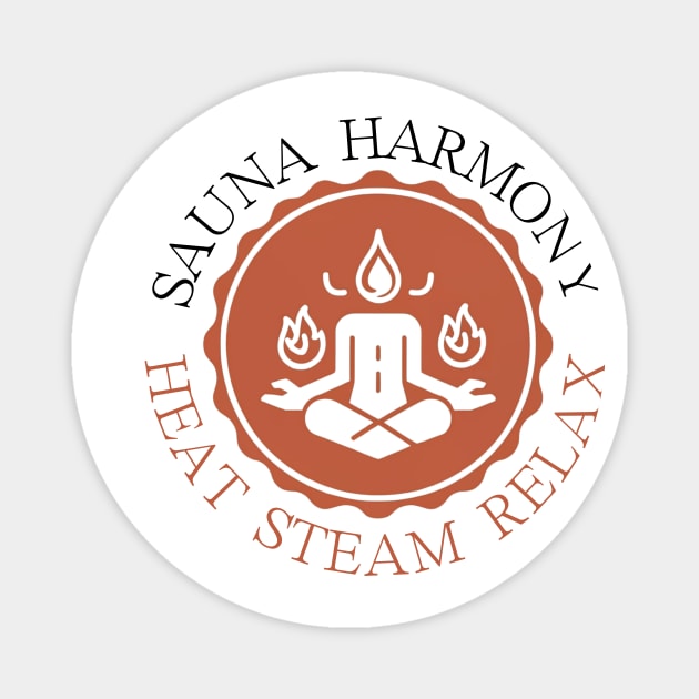 Sauna Harmony, Sauna Time Magnet by BestChooseArt